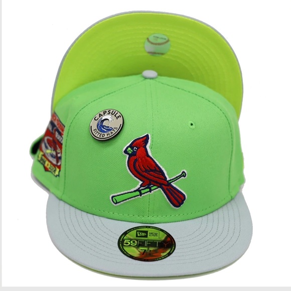 Capsule Claw Lime/Green Cardinals Fitted. - Picture 3 of 3